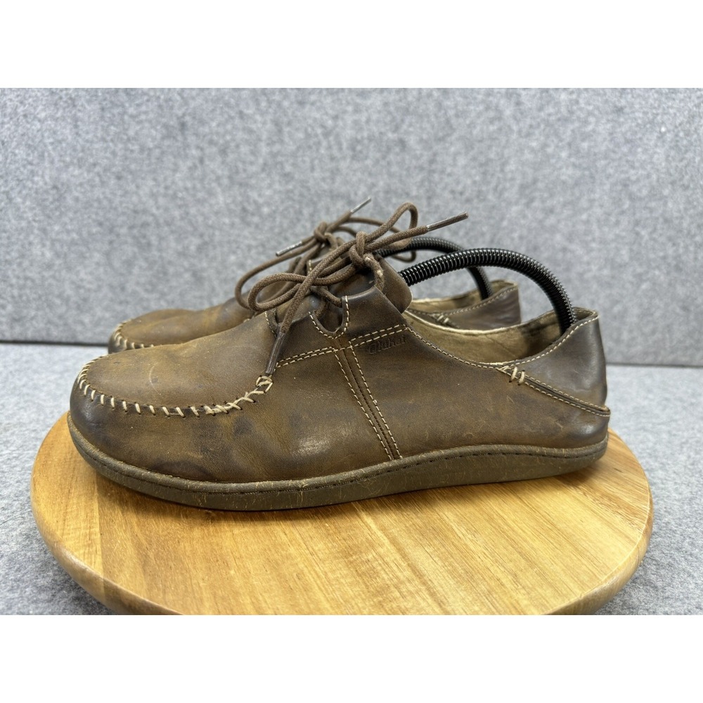 Olukai Honua Leather Brown Shoes Men's Size‎ 9 EU 42 Slip On 10326-6363